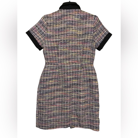 NWTs ALEXIA ADMOR Jenni Collar Button Down Tweed Shirt Mini Dress Size 8 Preppy - Picture 3 of 7
